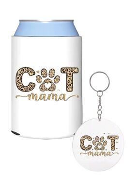 Mother’s day gift Can Cooler Koozie and keychain with matching keychain.